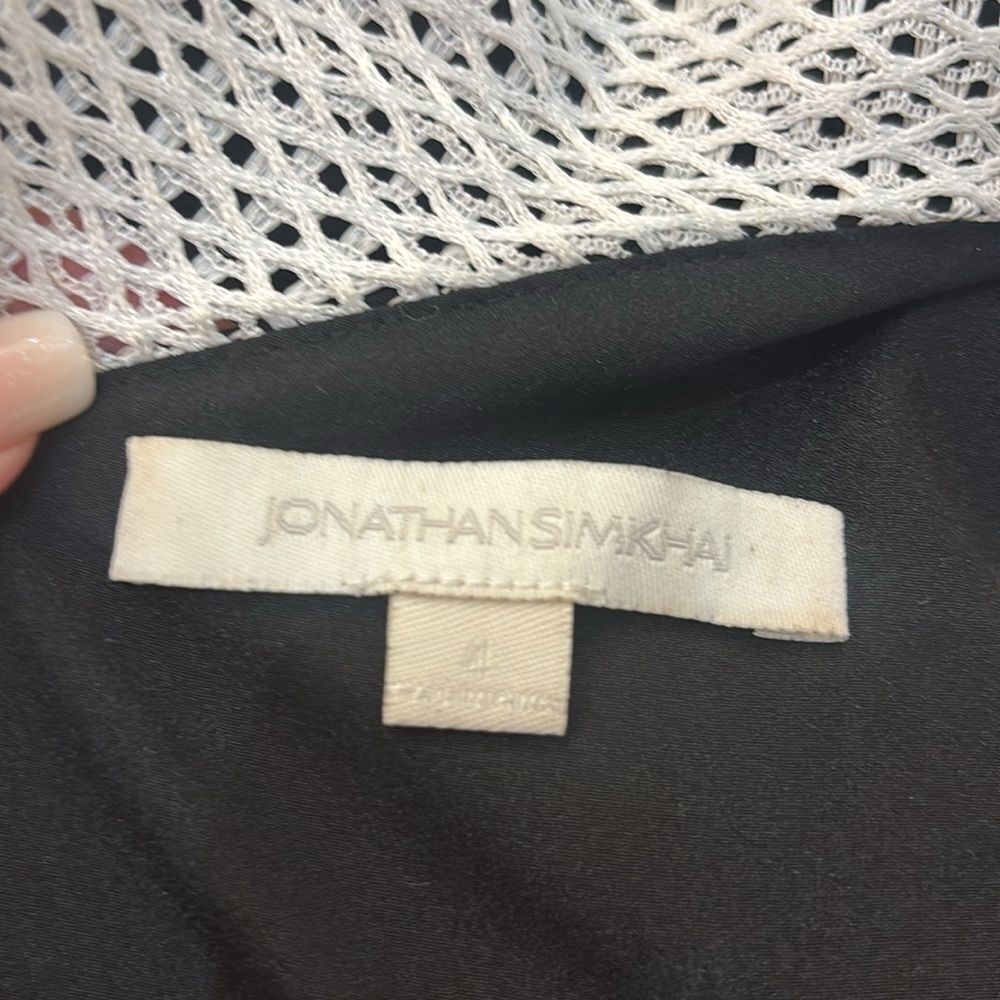 Jonathan Simkhai Black and White ruffle side slit jumpsuit, US4 - Picture 8 of 9
